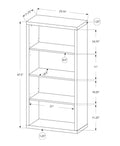 48" Brown Distressed Wood Adjustable Four Tier Bookcase