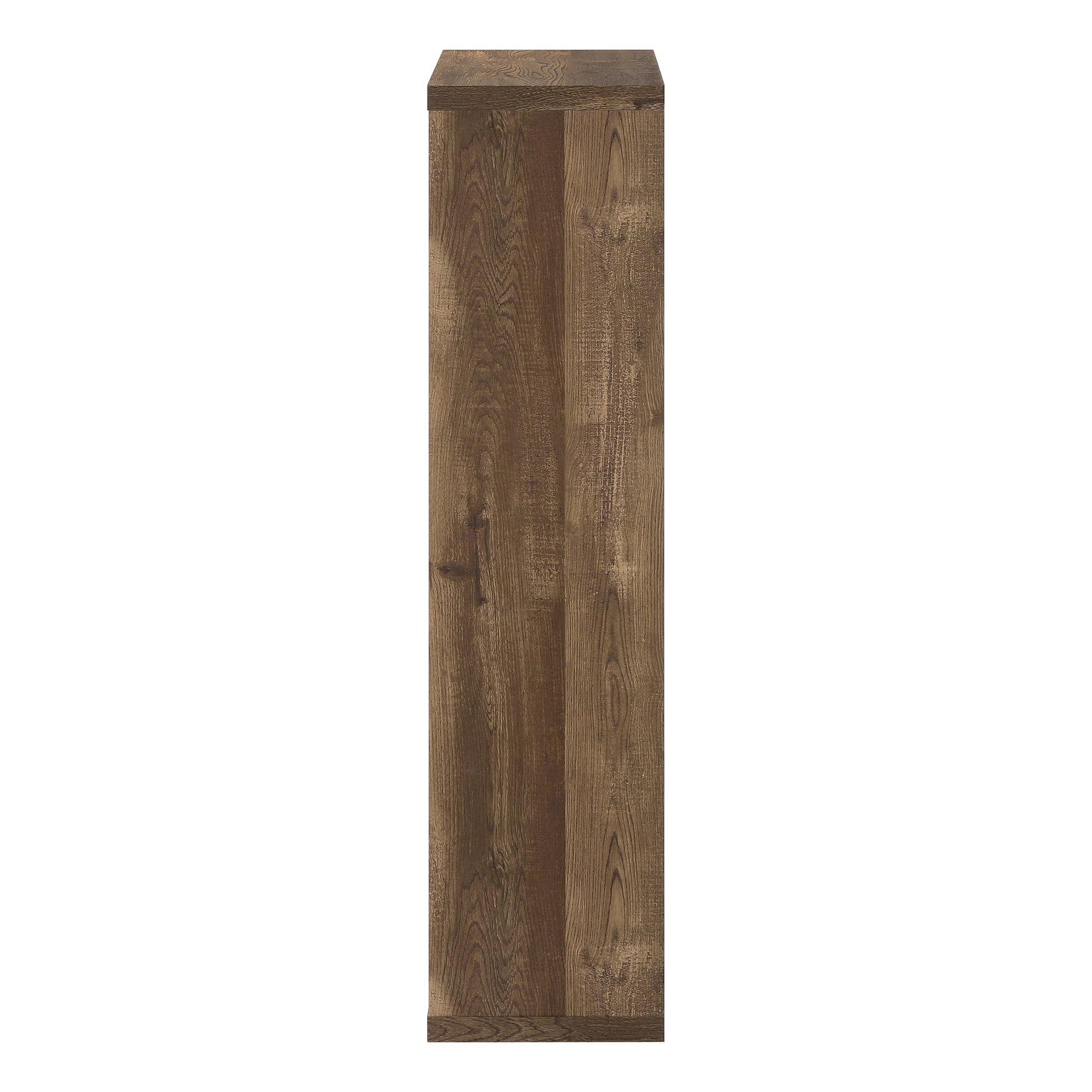 48" Brown Distressed Wood Adjustable Four Tier Bookcase