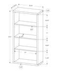 48" Brown Distressed Wood Adjustable Four Tier Bookcase