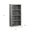 48" Brown Distressed Wood Adjustable Four Tier Bookcase
