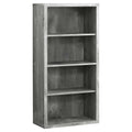 48" Brown Distressed Wood Adjustable Four Tier Bookcase