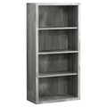 48" Brown Distressed Wood Adjustable Four Tier Bookcase