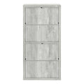 48" Brown Distressed Wood Adjustable Four Tier Bookcase