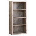 48" Brown Distressed Wood Adjustable Four Tier Bookcase