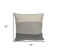 20" X 7" X 20" Transitional Tan Cotton Pillow Cover With Poly Insert
