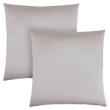Set of Two 18" Silver Satin Throw Pillows