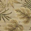 5' X 8' Sand And Beige Wool Botanical Leaves Hand Tufted Area Rug