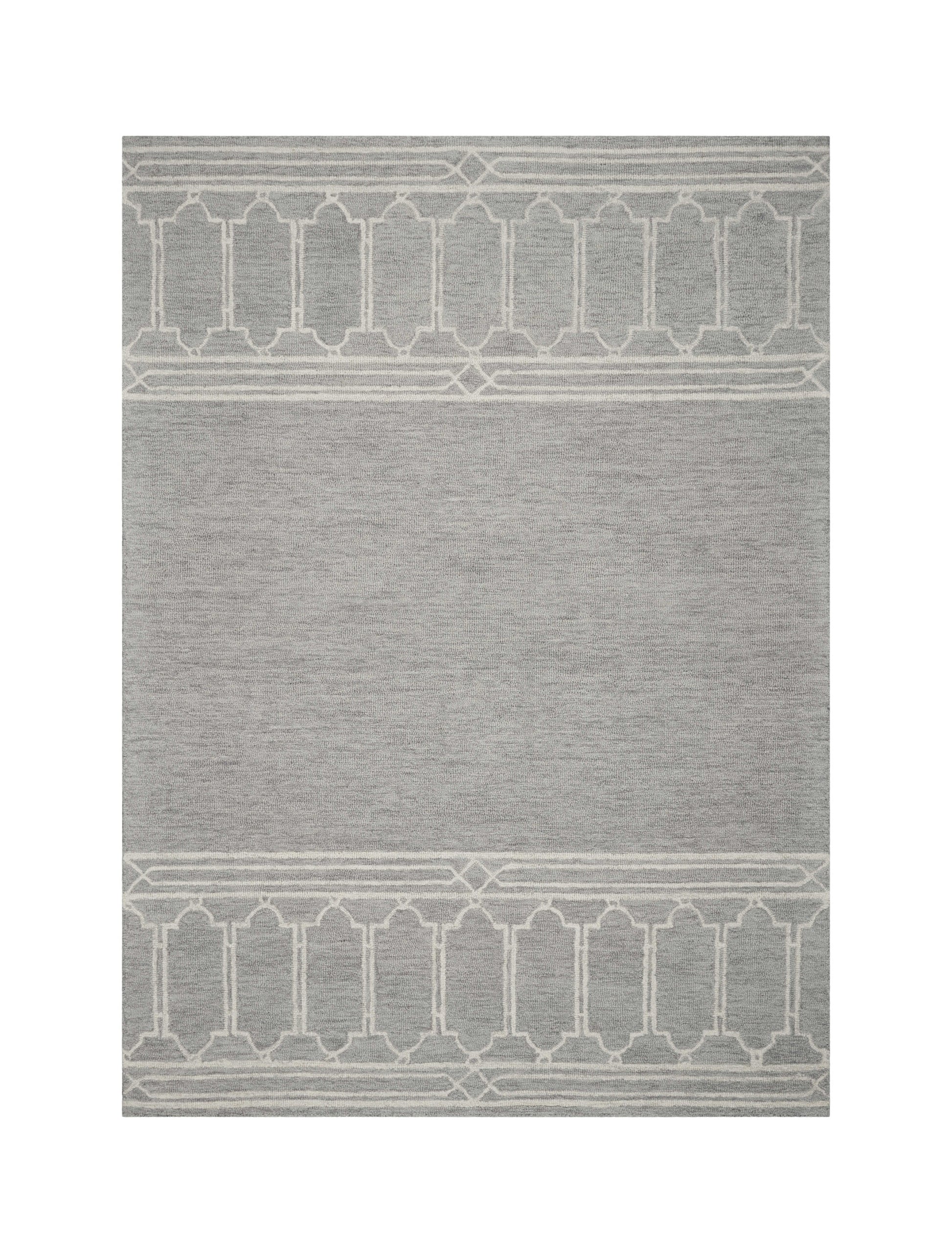 8' X 10'  Wool Grey Area Rug