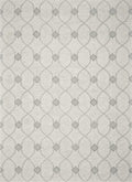 5' X 7' Ivory And Gray Wool Ogee Hand Tufted Area Rug