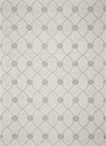 5' X 7' Ivory And Gray Wool Ogee Hand Tufted Area Rug