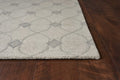 5' X 7' Ivory And Gray Wool Ogee Hand Tufted Area Rug