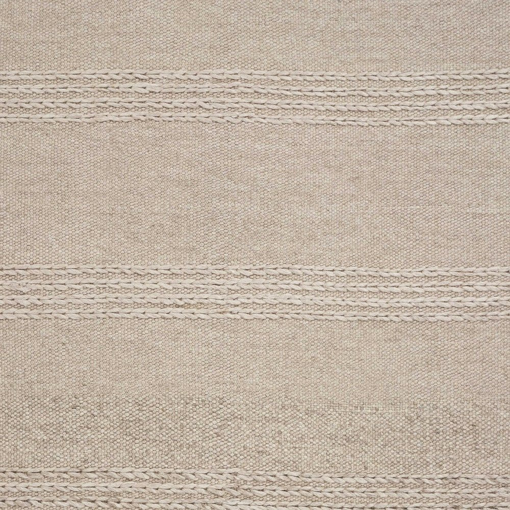 3' X 5' Beige Wool Hand Woven Area Rug