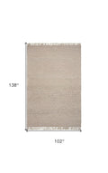 3' X 5' Beige Wool Hand Woven Area Rug