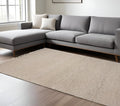 3' X 5' Beige Wool Hand Woven Area Rug