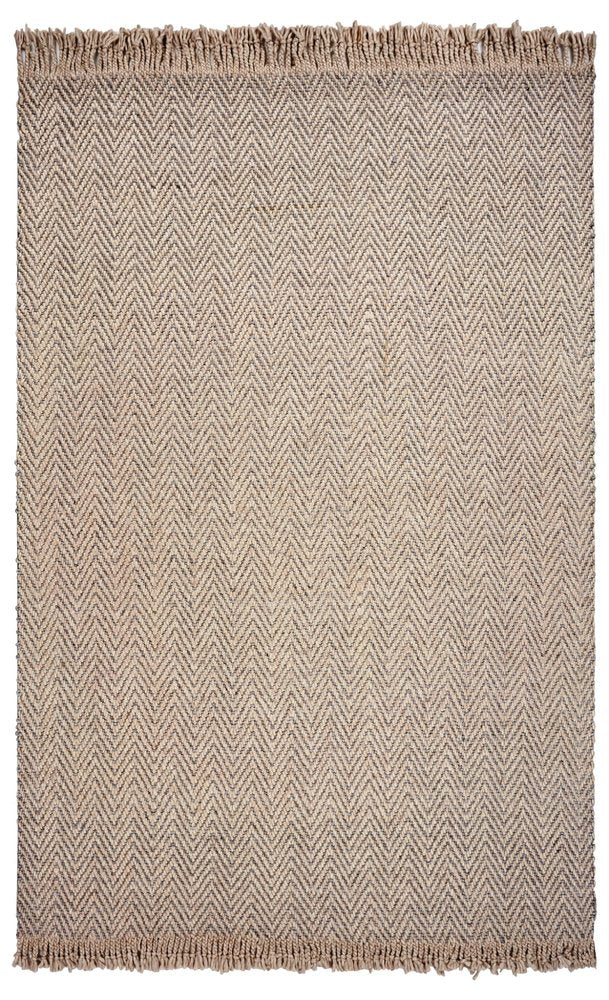 3' X 5' Beige And Gray Wool Chevron Hand Woven Area Rug