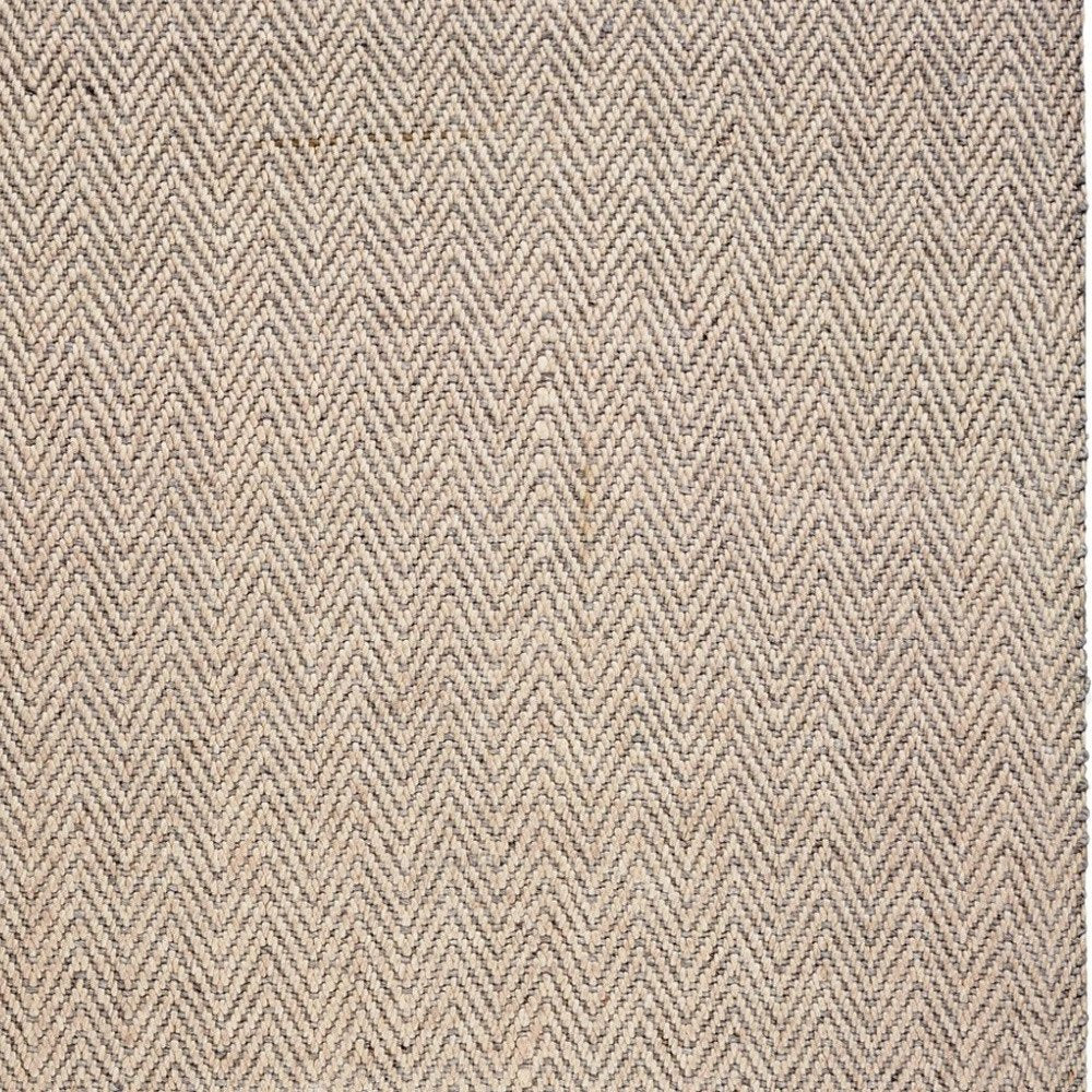 3' X 5' Beige And Gray Wool Chevron Hand Woven Area Rug