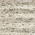 7' X 9' Gray And Ivory Wool Striped Hand Woven Area Rug