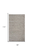 5' X 7' Natural Wool Hand Woven Area Rug