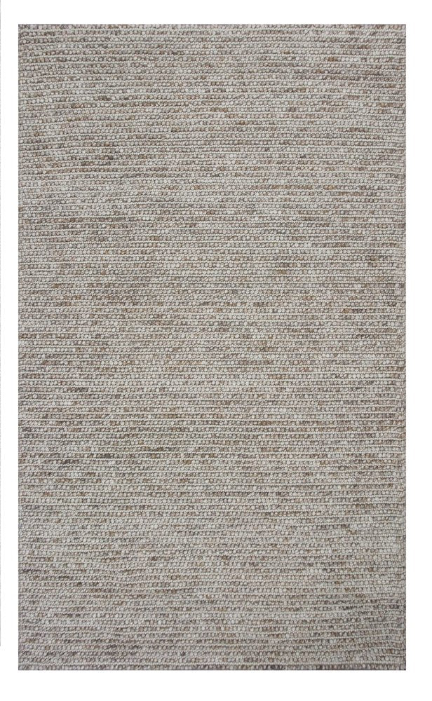5' X 7' Natural Wool Hand Woven Area Rug