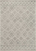9' X 12' Sand Beige And Ivory Wool Geometric Hand Tufted Area Rug