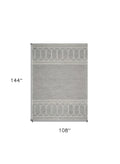 8' X 10'  Wool Grey Area Rug