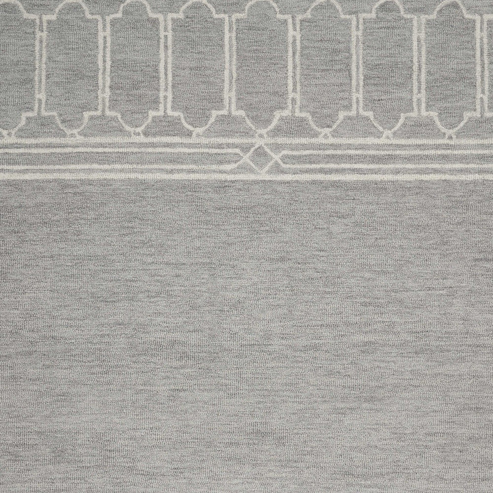 8' X 10'  Wool Grey Area Rug