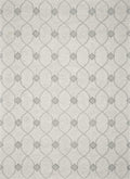 5' X 7' Ivory And Gray Wool Ogee Hand Tufted Area Rug