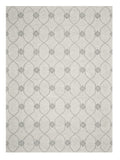5' X 7' Ivory And Gray Wool Ogee Hand Tufted Area Rug