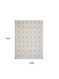 5' X 7' Ivory And Gray Wool Ogee Hand Tufted Area Rug