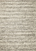 7' X 9' Gray And Ivory Wool Striped Hand Woven Area Rug