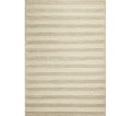9' X 13' Ivory And White Wool Striped Hand Woven Area Rug