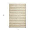 9' X 13' Ivory And White Wool Striped Hand Woven Area Rug
