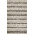 9' X 13' Brown Gray And Ivory Wool Striped Hand Woven Area Rug