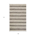 9' X 13' Brown Gray And Ivory Wool Striped Hand Woven Area Rug