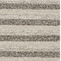 9' X 13' Brown Gray And Ivory Wool Striped Hand Woven Area Rug