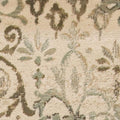 5' X 8' Ivory And Brown Floral Medallion Area Rug