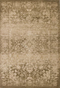 5' X 8' Beige And Tan Floral Medallion Distressed Area Rug