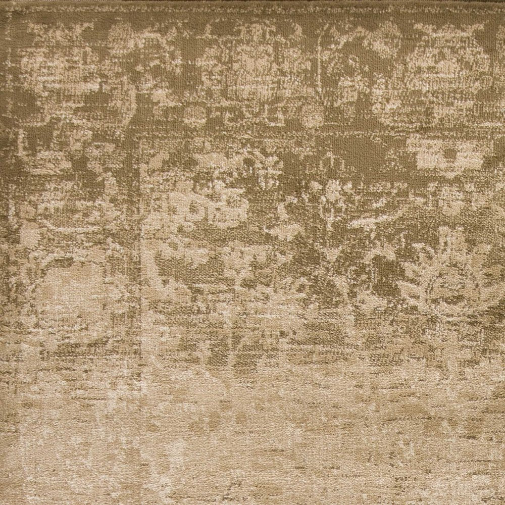 5' X 8' Beige And Tan Floral Medallion Distressed Area Rug