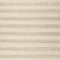 9' X 13' Ivory And White Wool Striped Hand Woven Area Rug