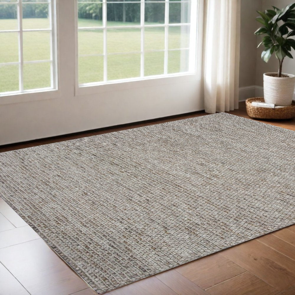 5' X 7' Natural Wool Hand Woven Area Rug