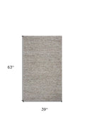 5' X 7' Natural Wool Hand Woven Area Rug