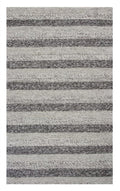 9' X 13' Brown Gray And Ivory Wool Striped Hand Woven Area Rug