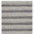 9' X 13' Brown Gray And Ivory Wool Striped Hand Woven Area Rug