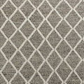 3' X 5' Dark Gray And Ivory New Zealand Lambs Wool Diamond Hand Woven Area Rug