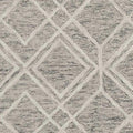 9' X 12' Sand Beige And Ivory Wool Geometric Hand Tufted Area Rug
