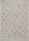 9' X 12' Sand Beige And Ivory Wool Geometric Hand Tufted Area Rug