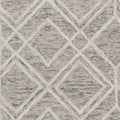 9' X 12' Sand Beige And Ivory Wool Geometric Hand Tufted Area Rug
