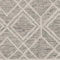 9' X 12' Sand Beige And Ivory Wool Geometric Hand Tufted Area Rug