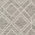 9' X 12' Sand Beige And Ivory Wool Geometric Hand Tufted Area Rug