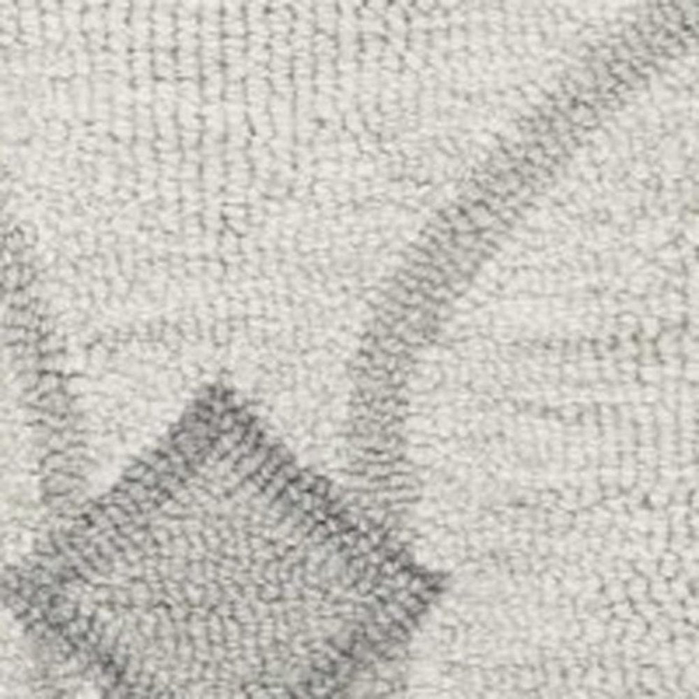 5' X 7' Ivory And Gray Wool Ogee Hand Tufted Area Rug